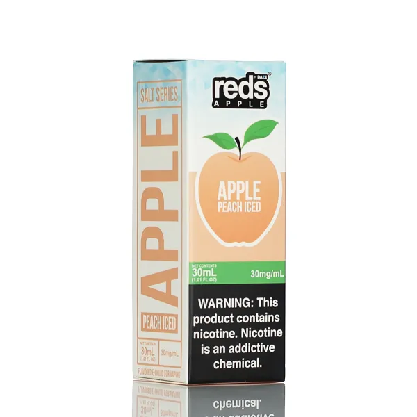 7 Daze TFN Salt Series - Reds Apple eJuice - Peach Iced - 30ml - Image 3