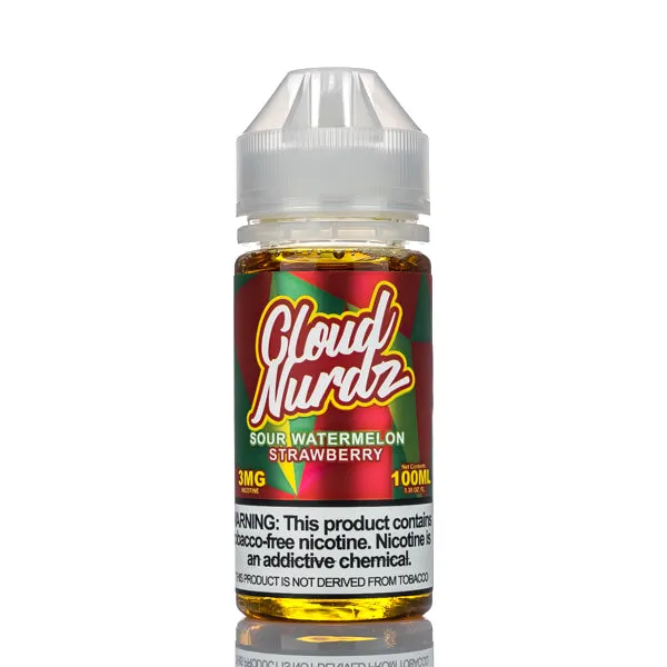 Cloud Nurdz E-Liquid - Sour Watermelon Strawberry - 100ml - Image 2