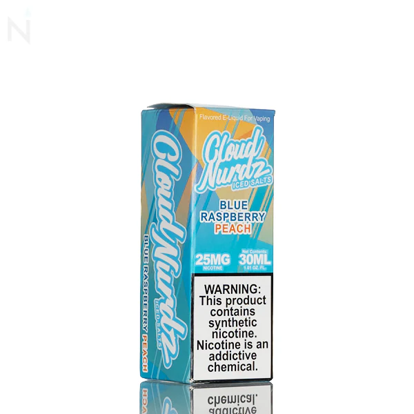 Cloud Nurdz Salts E-Liquid - Peach Blue Razz Iced - 30mL - Image 3
