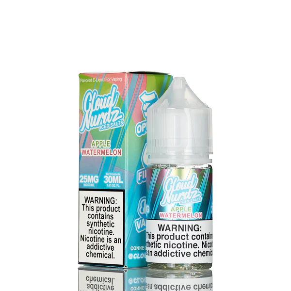 Cloud Nurdz Salts E-Liquid - Watermelon Apple Iced - 30mL