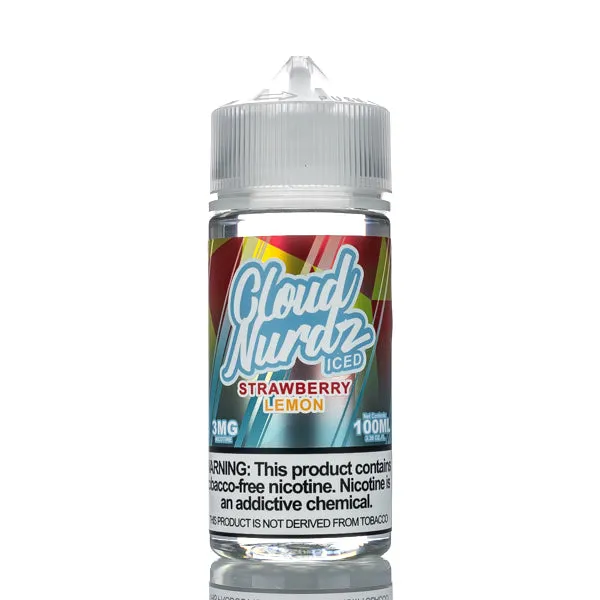 Cloud Nurdz E-Liquid - Strawberry Lemon Iced - 100ml - Image 2