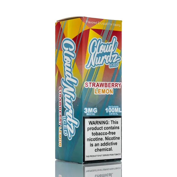 Cloud Nurdz E-Liquid - Strawberry Lemon Iced - 100ml - Image 3