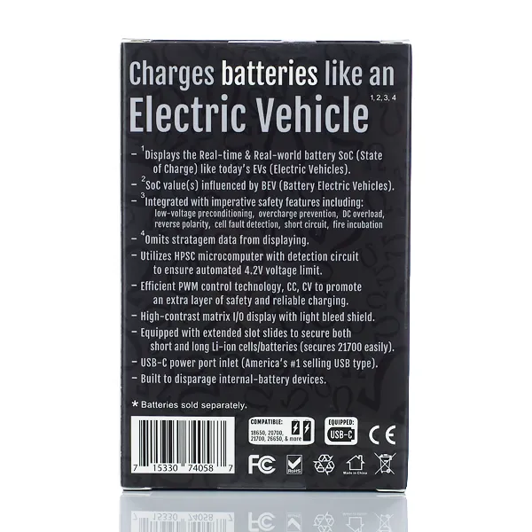 Hohm Tech Onyx Ohm 2A Matrix Display Battery Charger - 2 Bay - Image 6